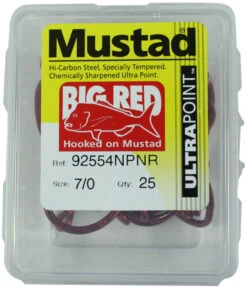 Mustad Big Red Hook Box -Fishing Gear Shop full 764 h92554npnr pkt