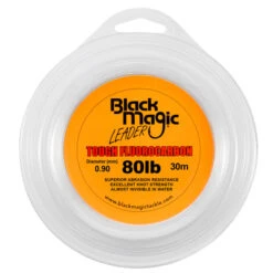 Black Magic Flurocarbon Leader -Fishing Gear Shop tough fluorocarbon trace leader 80lb new label
